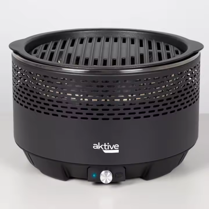 Barbacoa redonda sin humo color negro Aktive 34 cm (Color Baby 63002) - 1