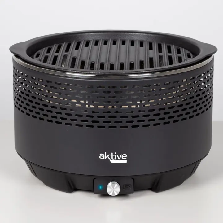 Barbacoa redonda sin humo color negro Aktive 34 cm (Color Baby 63002) - 1