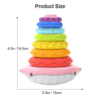 Juguete De Baño Montessori Delfín Arcoíris Con Campana Para Bebés Juego De Pila Flotante De Aprendizaje Temprano Regalo De Cumpleaños O Navidad Para Niños - details 1