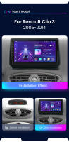 Junsun Radio Coche para Renault Clio 3 2005 2006 2007 2008 2009 2010 2011 2012 2013 2014 Inalámbrico CarPlay Android Auto AI Voice 2 din Pantalla Coche Android Auto Multimedia Navegación GPS Auto radio - details 2