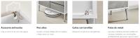 VASAGLE Armario de Almacenaje, Aparador, 2 Compartimentos con Puertas y Estantes Regulables en Altura, 2 Cajones, Moderno, 40 x 70 x 85 cm, para Salón Cocina Estudio, Blanco Nube/Gris Cemento - details 2