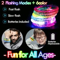6pcs Pulseras LED Para Brillo En La Oscuridad Accesorios De Fiesta Para Halloween Boda Cumpleaños Propiedad Luminosa Que Brilla En La Oscuridad - details 1