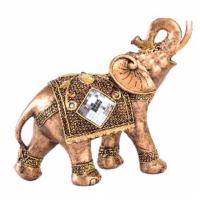 Figura de resina elefante dorado con brillantes con detalles étnicos y acabados dorados 29x14x27 cm - details 1