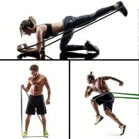 Juego De 4 Piezas De Banda De Resistencia TPE Látex Para Yoga Y Fitness Entrenamiento De Tensión Banda Elástica De Entrenamiento Peso Soportado Conjunto De Entrenamiento De Resistencia - details 4
