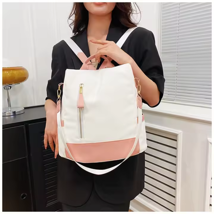 Mochila De Mujer Impermeable De Tela Oxford Con Costuras Antirrobo Con Cierre De Cremallera En La Espalda Para Viajes Casuales Y Escolares - 1