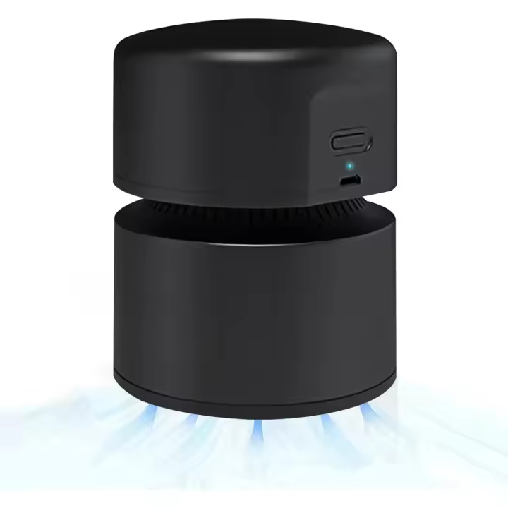 Aspiradora de Mesa Eléctrica, Mini Aspiradora Recargable, 120 Minutos de Funcionamiento, Función de Apagado Automático, Aspiradora de Mano de 360° Inalámbrica para Escuela, Hogar, Negro - 1