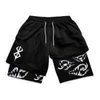 Shorts De Correr Para Hombre Berserk Impresión 2 En 1 Con Bolsillos Quick Dry Estirable Para Gimnasio Y Actividades De Verano - details 8