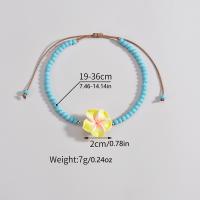 Anklet De Mujer Hecho a Mano Con Flores Tejidas Y Cuentas De Cerámica Suave Estilo De Playa Para Vacaciones - details 1