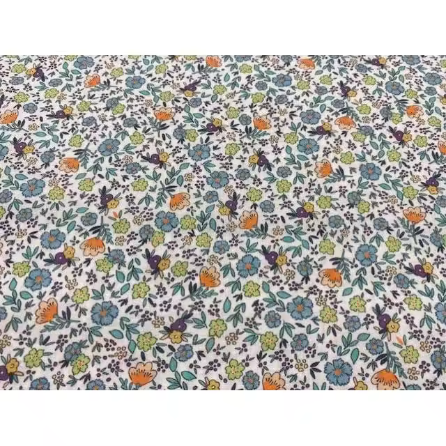 Telas flores liberty, telas de flores turquesa, telas de algodón, telas infantiles, tela de labores y manualidades, telas por metros, 1 metro x 140 cms - 1