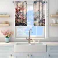 2pcs Cortina De Pared Paisajística Para Decoración De Hogar Tratamiento De Ventana Para Dormitorio Oficina Cocina Sala De Estar Con Bolsa De Rodamiento - details 9