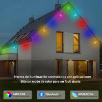 Cadena De Luces LED Festoon 10M 25LED RGB Impermeable Con Control Remoto Y APP Para Decoración De Jardín Y Navidad Luz Exterior De Garlandas - details 8