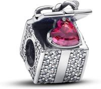 PANDORA Moments 793603C01 - Caja de regalo de plata de ley con circonitas, Rot, Plata de ley, Circonita cúbica，Incluye Caja Original - details 0