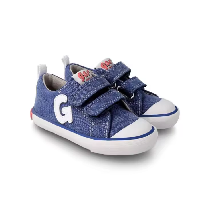 Garvalín zapatillas de lona con velcro y puntera de goma mod. 232810-A - 1