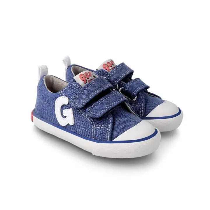 Garvalín zapatillas de lona con velcro y puntera de goma mod. 232810-A - 1