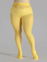 Conjunto De Medias Ultrafinas Y Elásticas De Talla Grande En Color Sólido Para Mujer Medias Transparentes Versátiles Y Adelgazantes - details 7