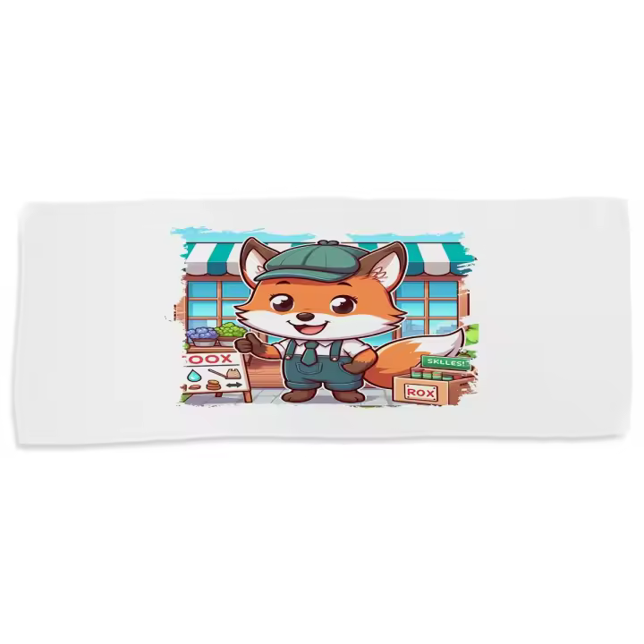 MERCHANDMANIA TOALLA MEDIANA GIMNASIO ABSORBENTE zorro vendedor profesion bricolaje tienda mascota suave con bolsita - 1