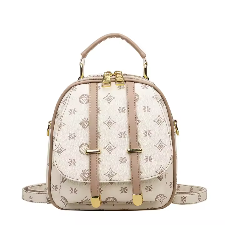 Mochila De Hombro Casual Para Mujer Con Estampado Vintage Y Correa Ajustable Bolso De Comercio Con Cierre De Cremallera - 1