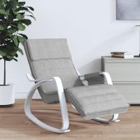 vidaXL Silla mecedora de tela negro en color Negro y marrón/Gris claro y blanco/Taupé y más | cómodas modernas ergonómicas para comedor cocina salón hogar - details 1