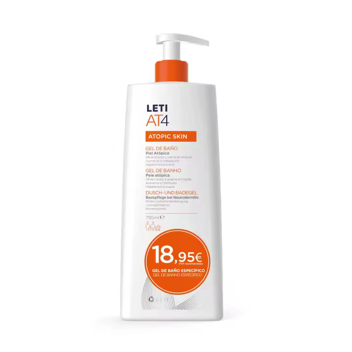 Gel de baño para piel atópica de Leti AT4  750ml - 1
