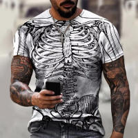 Camiseta De Terror Con Esqueleto 3D Para Hombres Y Mujeres Moda Oversize Manga Corta Camisetas De Calle Para Niños Ropa Top - details 13