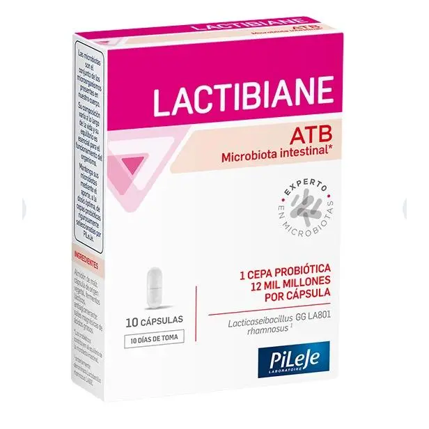 PILEJE LACTIBIANE ATB 10 CAPSULAS. Lactibiane ATB es un complemento alimenticio a base de una cepa probiótica dosificada a 12 000 millones por cápsula - 1