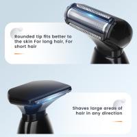 Afeitadora Eléctrica Para Espalda 2 En 1 Afeitadora De Pelo Facial Recargable Con Mango Plegable Para Hombres Groomer De Cuerpo - details 1