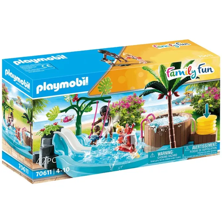 PLAYMOBIL PISCINA DE NIÑOS CON BAÑERA DE HIDROMASAJE, 70611, TIENDA CON LICENCIA OFICIAL - 1