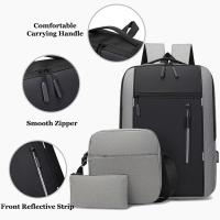 Mochila De Viaje Para Portátil Con Puerto USB Impermeable De Tela Oxford Negocios Mochila Estudiantil Para Portátil De 15.6 Pulgadas - details 4