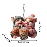 Colgante Decorativo De Cerdo Acrílico 2D Interesante Para Llaveros Y Amigos Regalo Divertido Y Moderno De Animal - details 20
