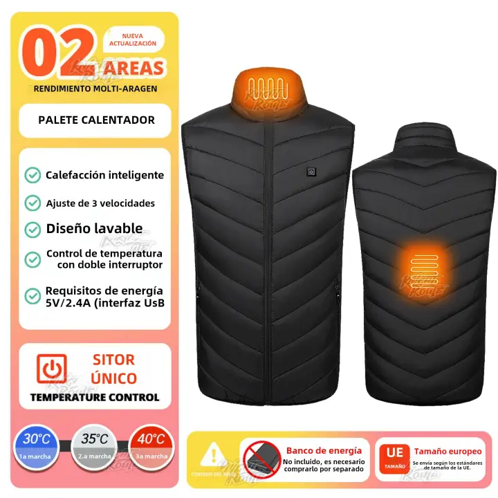 Chaleco Calentado Autòntodo Para Hombres Y Mujeres 9 Áreas USB Ropa Térmica Para Motocicleta Camping Ocio De Invierno Lavable - 1