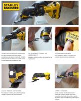 STANLEY Multi-Herramienta Oscilante V20 Li-Ion 18V, Velocidad Variable 8.000 - 18.000 rpm con Luz LED - Incluye Variedad de Accesorios para Cortes, Lijado y Raspado en Diferentes Materiales | Cambio Rápido de Accesorios sin Herramientas | Modelo SFMCE500B - details 0