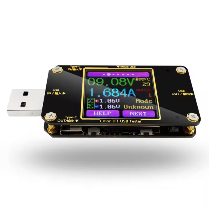 Medidor De Potencia A3 Tipo-C Monitor De Corriente Y Voltaje Seguridad PD Capacidad De Batería Con Pantalla LCD Color Digital - 1
