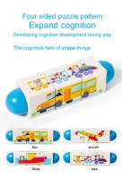 Puzzle De Madera 3D Para Niños Bloques De Construcción Giratorios Juguete Educativo Temprano Reconocimiento De Colores Y Formas Animal - details 0