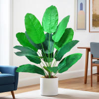 Planta Artificial De Palma Tropical Grande Hojas De Plátano Falso 24 Hojas Toque Real Strelitzia Reginae Para Jardín Interior 65-120 Cm - details 22