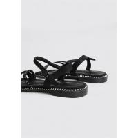 Isteria 25067 Sandalias Planas Mujer Negro - details 2