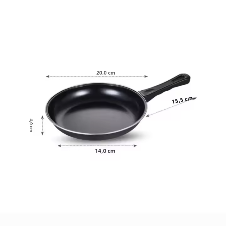 Sartén Para Huevos Y Tortitas Antideslizante No Adhiere Tamaño 20/25/30CM Cocina Familiar Sartén Para Carne Y Tortillas Utensilio De Cocina Negro - 1