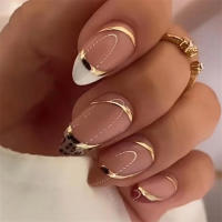 Juego De 24 Piezas De Uñas Postizas Ovaladas Con Dibujos Animados Adornos De Uñas Postizas Acrílicas Cubierta Total De Uñas Falsas Para Oficina Y Fiestas - details 19