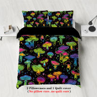 Juego De Sábanas De Pollo Con Estampado De Setas Gradient Halloween 3 Piezas (1 Funda De Edredón + 2 Fundas De Cojín) Cama De Poliéster 100% 90gsm - details 2