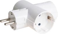 2*Adaptador 3 tomas Schuko, adaptador 3 enchufes, ladron triple, enchufe multiple con 3 tomas, ladron de enchufes 3 x 16A, con proteccion para niños, max 3680W, color blanco, Don Feliz - details 1