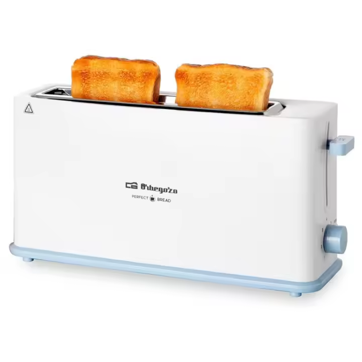 Orbegozo TO 4014 - Tostadora de Pan 2 Ranuras Largas, 7 Opciones Ajustes, Tostador Rejilla Calientabollos, Botón de Parada Rápida, Apagado Auto - 850 W - 1