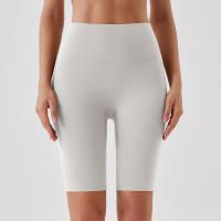 Shorts De Yoga Para Mujer Cintura Alta Transpirables Suaves Y Tensos Leggings De Gimnasio Cortos De Ciclismo Deportivos - details 8