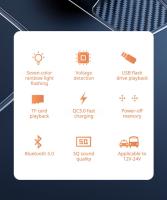 Cargador De Coche Q7 RGB Bluetooth 5.0 Transmisor FM Hands Free U Disk Mp3 Con Dos Puertos USB 3.1A Y Carga PD Técnica De Doble Ruta - details 1