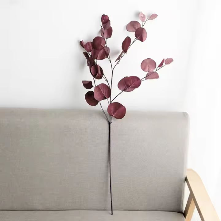 Rama De Eucalipto Artificial Unrovice 85cm Hojas De Manzana Falsas Decoración Para Boda Hogar Y Jardín DIY De Seda - 1
