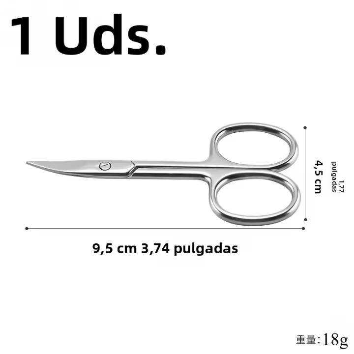 Tijeras De Manicura Profesional De Acero Inoxidable Para Corte De Cutícula Y Apariencia Estética Uso En Ojos Pestañas Nariz Cabello Facial Barba Trimmer De Precisión Para Belleza Y Grooming - 1