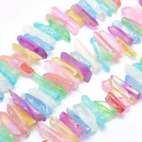 Talismán De Cuarzo Crudo Multicolor De 7.5 Pulgadas Perlas De Cristal De Cuarzo Con Agujero Para La Creación De Joyería DIY - details 0
