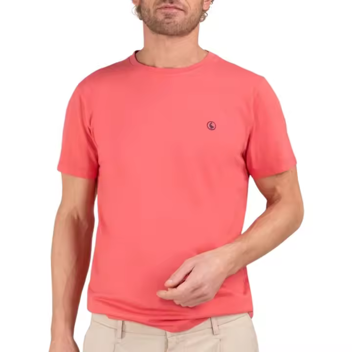 Camiseta Cuello Caja Garment Dyed Rojo - 1