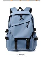 Mochila impermeable de poliéster para hombre, morral sencillo de 15 pulgadas, de Color sólido, a la moda, para ordenador de estudiante y pareja - details 18