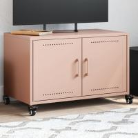 vidaXL Mueble de TV de acero oliva 68x39x43,5 cm en color Verde/Antracita/Rosa y más | almacenamiento funcional diseño moderno para baño dormitorio sala - details 2