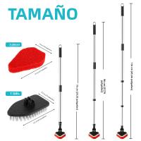 Cepillo De Limpieza Para Azulejos 3 En 1 Con Mango Largo Escobilla De Limpieza De Baño Retráctil Rotativa De 180° Con Esponja Y Microfibra Para Limpieza De Piso Y Ventanas - details 20