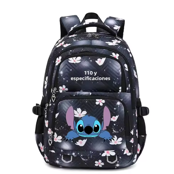 Mochila Impermeable Para Mujer Lilo Y Stitch Bolsa De Viaje Escolar Para Adolescentes Con Capa De Computadora Y Bolsillos Disney - 1